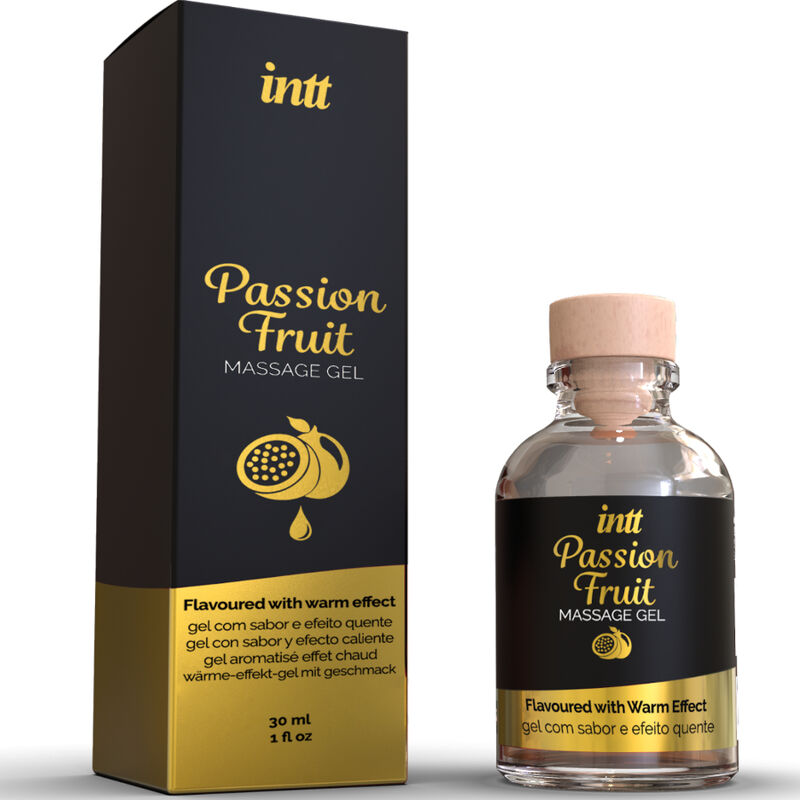 INTT – Gel de Massage  SAVEUR FRUIT DE LA PASSION AVEC EFFET CHALEUR
