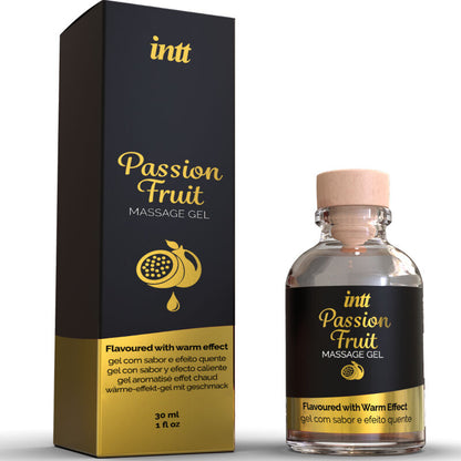 INTT – Gel de Massage  SAVEUR FRUIT DE LA PASSION AVEC EFFET CHALEUR