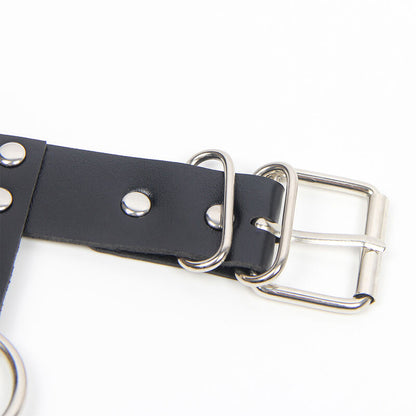 SUBBLIME - HARNESS BRA AND NECKLACE WITH CHAIN, SIZE S, ONE SIZE