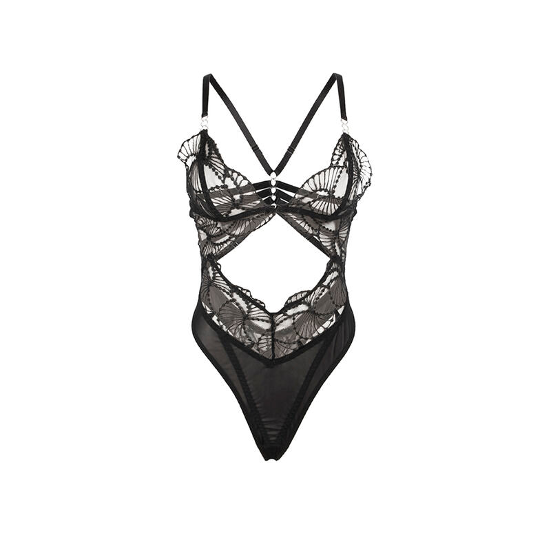 SUBBLIME - S/M *BODY TRANSPARENT AVEC DENTELLE CREUSE NOIRE