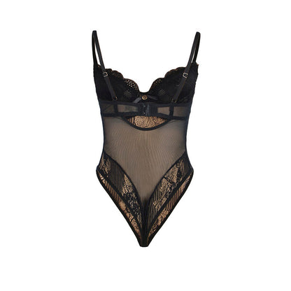 SUBBLIME - S/M *BODY EN DENTELLE AVEC FERMETURE EN BAS NOIR