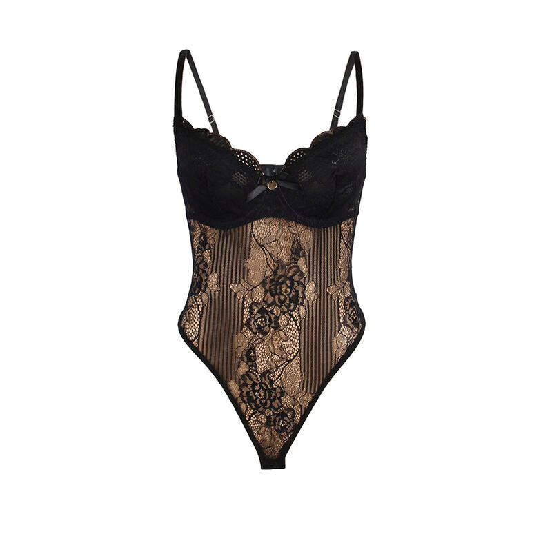 SUBBLIME - S/M *BODY EN DENTELLE AVEC FERMETURE EN BAS NOIR