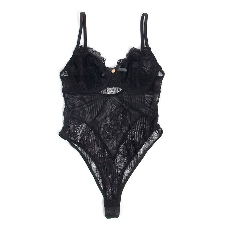 SUBBLIME - S/M *BODY EN DENTELLE AVEC FERMETURE EN BAS NOIR