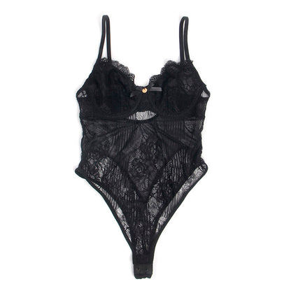 SUBBLIME - S/M *BODY EN DENTELLE AVEC FERMETURE EN BAS NOIR