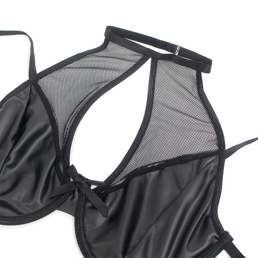 SUBBLIME - 957599 BLACK LEATHER BRA AND SKIRT SET L/XL