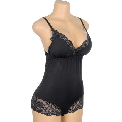 SUBBLIME - S/M *TEDDY DÉTAIL DENTELLE FLORALE NOIR