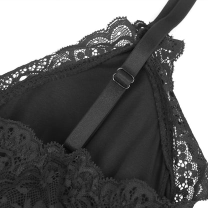 SUBBLIME -  L/XL *TEDDY DÉTAIL DENTELLE FLORALE NOIR
