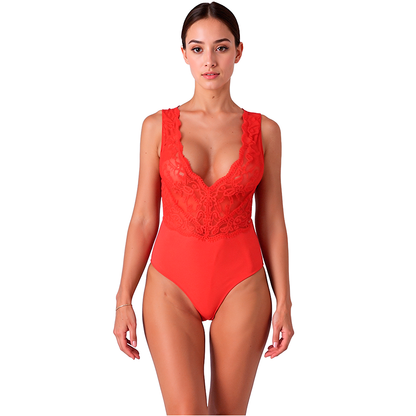 PASSION - RED EVALIE BODYSUIT S/M