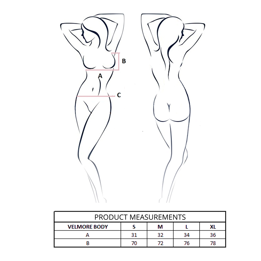 PASSION - BLACK VELMORE BODYSUIT L/XL