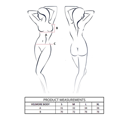 PASSION - BLACK VELMORE BODYSUIT L/XL