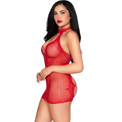 LEG AVENUE - 81675 ROBE MINI DOS NU ROUGE - TAILLE UNIQUE