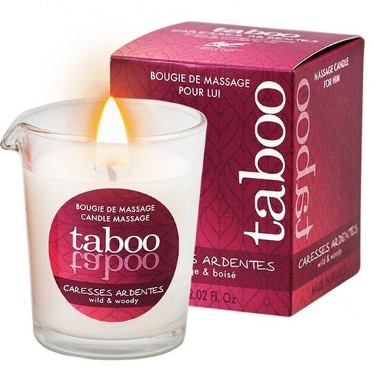 RUF - Taboo Massage Candle for Him, Burning Caresses, Fern Aroma